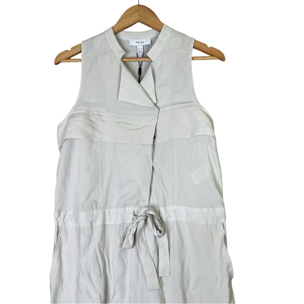 Reiss Women Skylar Belted Utility Jumpsuit  Stone Sleeveless Drawstring Sz 6 NEW - Picture 4 of 16